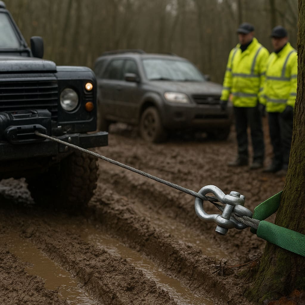 Fahrzeugbergung mit Winde
